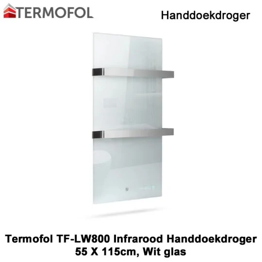 Termofol TF-LW800 Wit Glas Infrarood Handdoekdroger