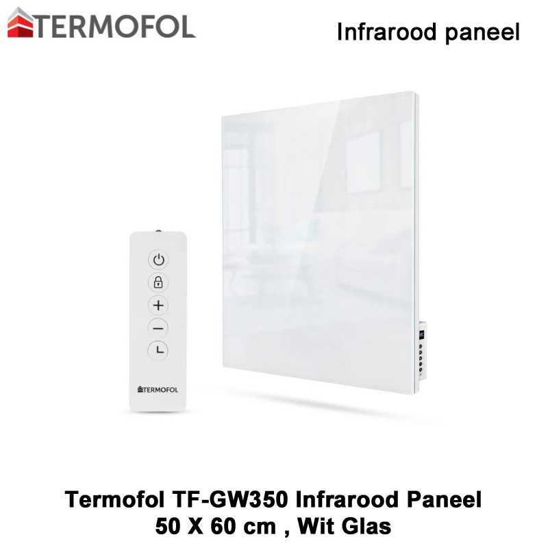 Termofol TF-GW350 Wit glazen infrarood paneel Termofol TF-GW350 Wit glazen infrarood paneel
