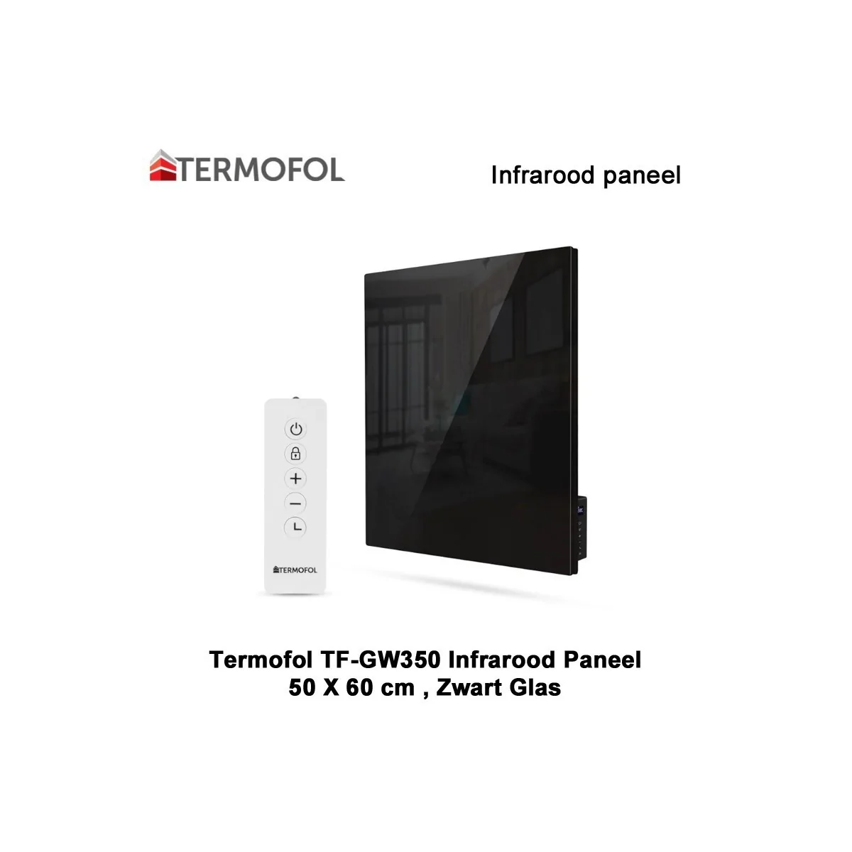 Termofol TF-GB350 Zwart glazen infrarood paneel