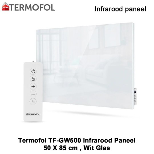 Termofol TF-GW500 Wit glazen infrarood paneel Termofol TF-GW500 Wit glazen infrarood paneel