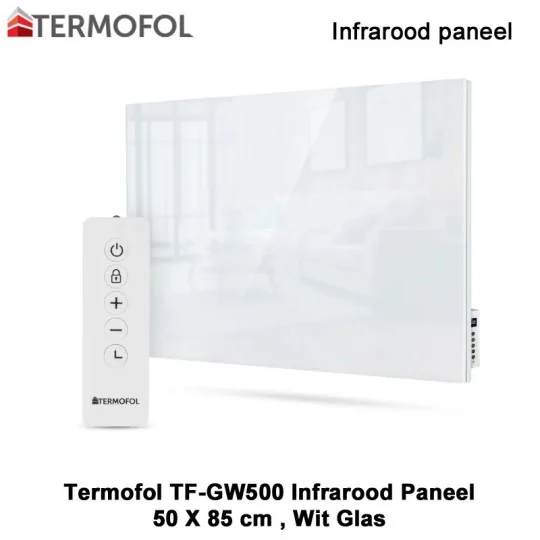 Termofol TF-GW500 Wit glazen infrarood paneel