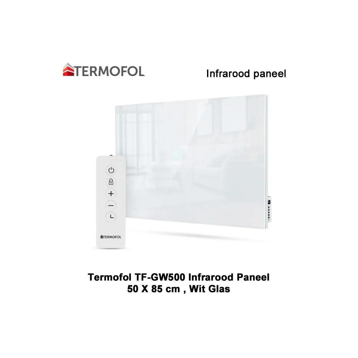 Termofol TF-GW500 Wit glazen infrarood paneel