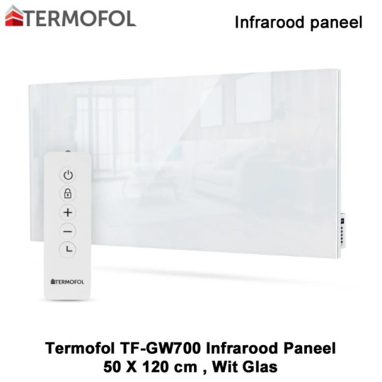 Termofol TF-GW700 Wit glazen infrarood paneel