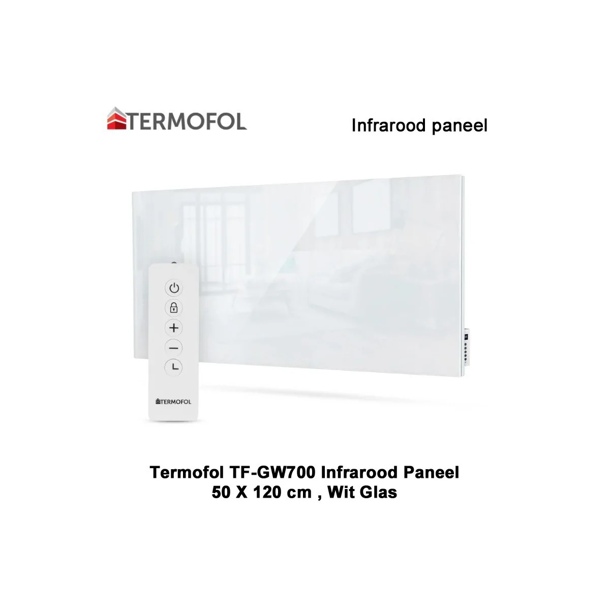 Termofol TF-GW700 Wit glazen infrarood paneel