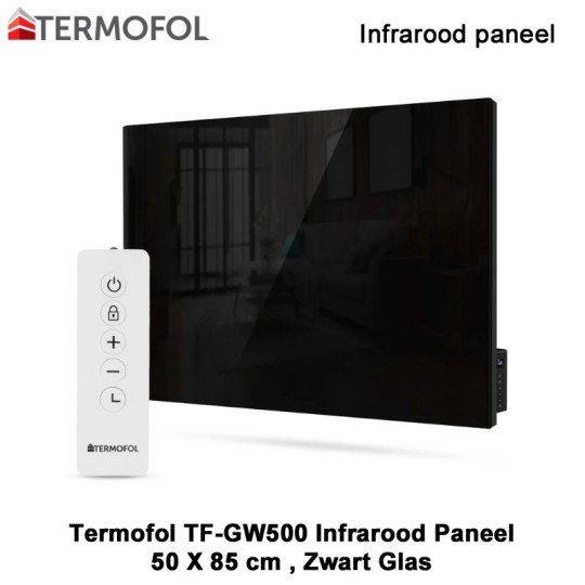 Termofol TF-GB500 Zwart glazen infrarood paneel Termofol TF-GB500 Zwart glazen infrarood paneel