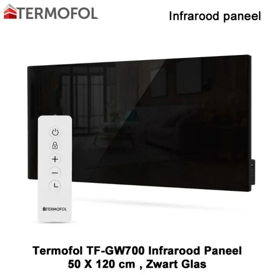 Termofol TF-GB700 Zwart glazen infrarood paneel