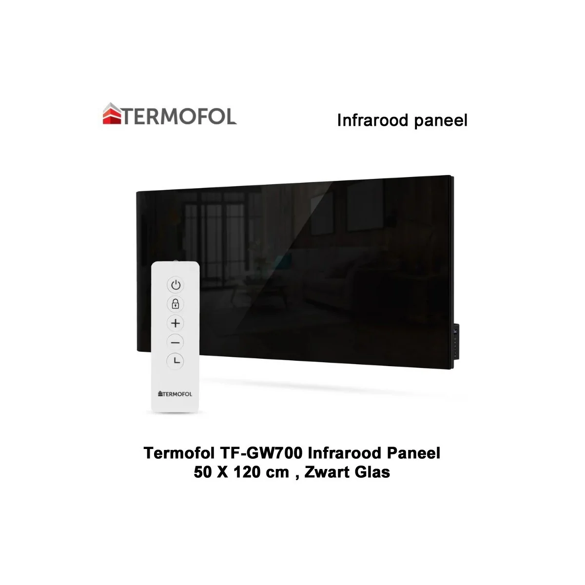 Termofol TF-GB700 Zwart glazen infrarood paneel