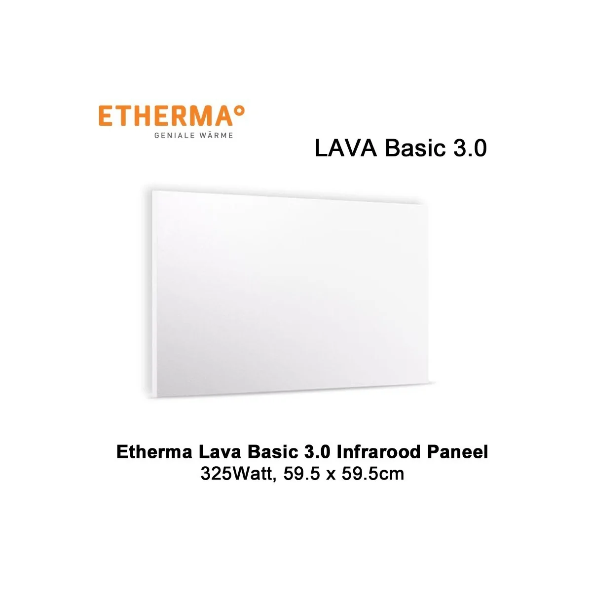 Etherma Lava Basic 3.0 infrarood paneel 325 Watt 59,5 x 59,5 cm