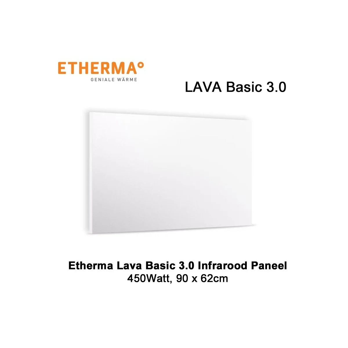 Etherma Lava Basic 3.0 infrarood paneel 450 Watt 90 x 62 cm