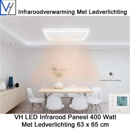 VH Infrarood Paneel 400 Watt met Ledverlichting 63 x 65 cm