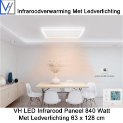 VH Infrarood Paneel 840 Watt met Ledverlichting 63 x 128 cm