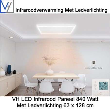 VH Infrarood Paneel 840 Watt met Ledverlichting 63 x 128 cm