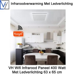 VH Wifi Infrarood Paneel 400 Watt met Ledverlichting 63 x 65 cm