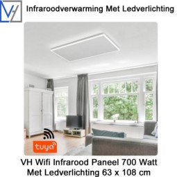 VH Wifi Infrarood Paneel 700 Watt met Ledverlichting 63 x 108 cm