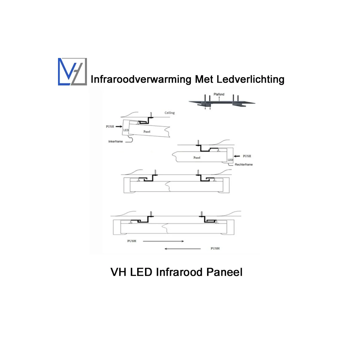 VH Infrarood Paneel 400 Watt met Ledverlichting 63 x 65 cm
