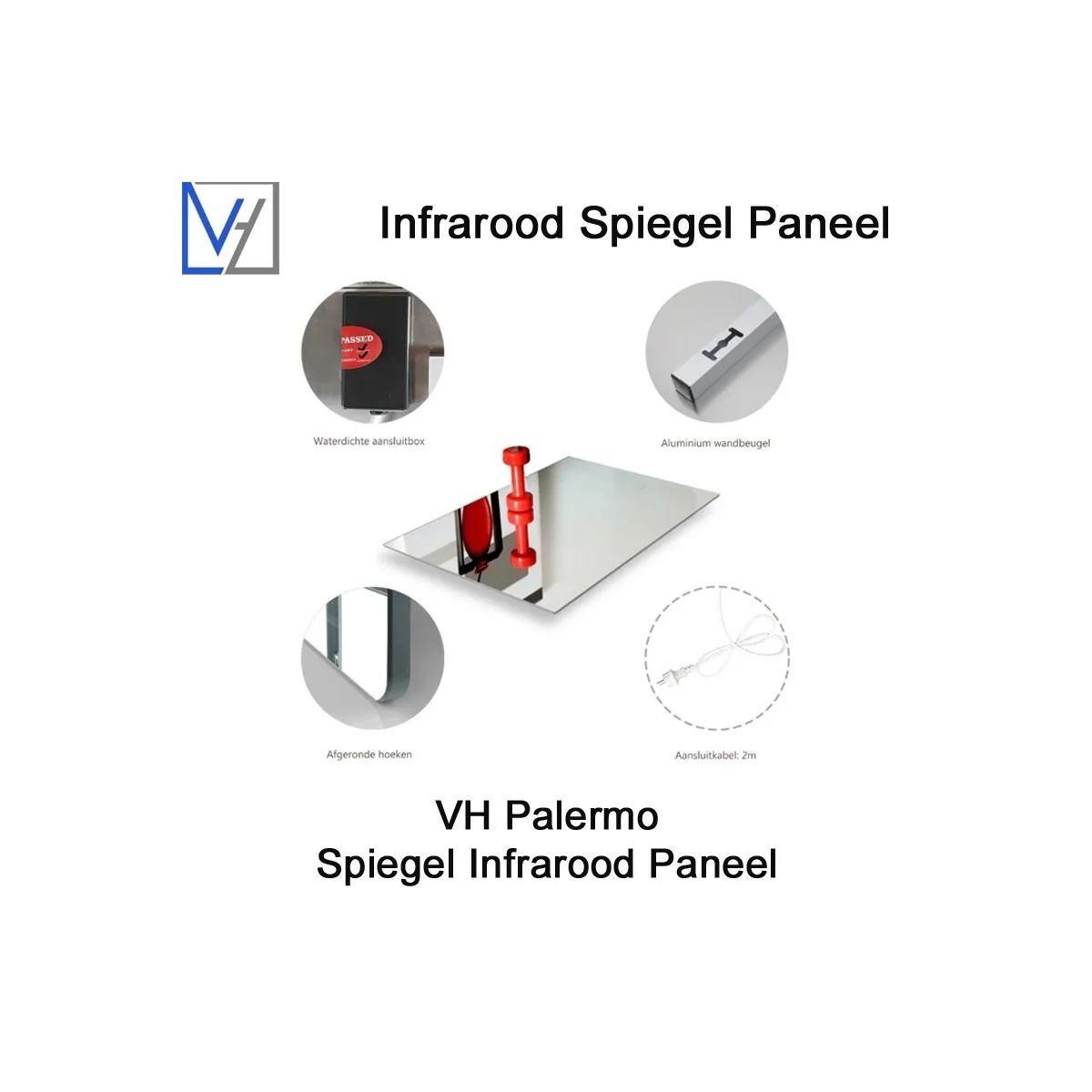 VH Palermo 320 Watt Spiegel infrarood verwarming 60 x 60 cm