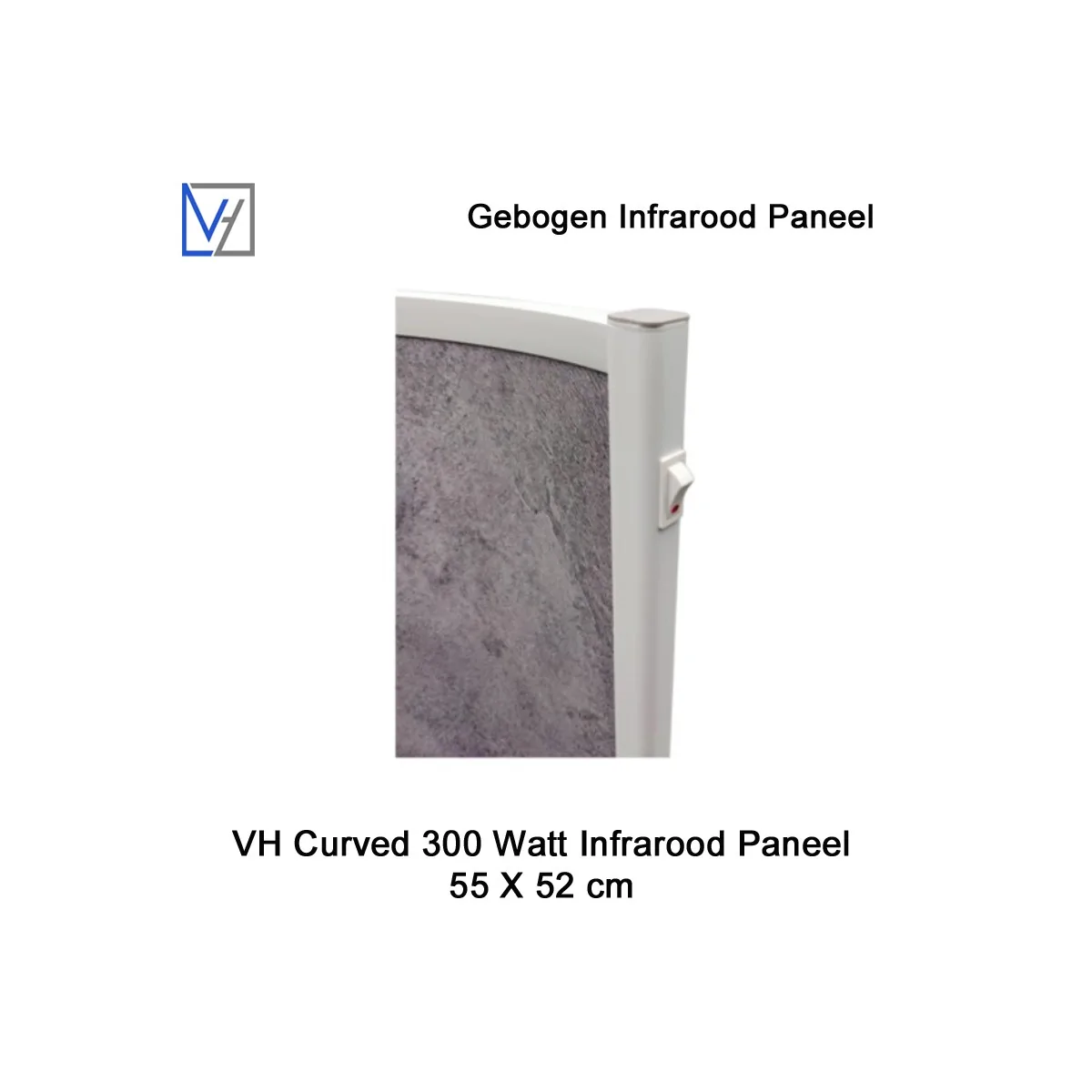 VH Verplaatsbaar infrarood paneel Curved Stone 300 Watt