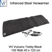 VH Regelbare stoel verwarmer Vulcano Teddy Black 100 Watt 40 x 120 cm