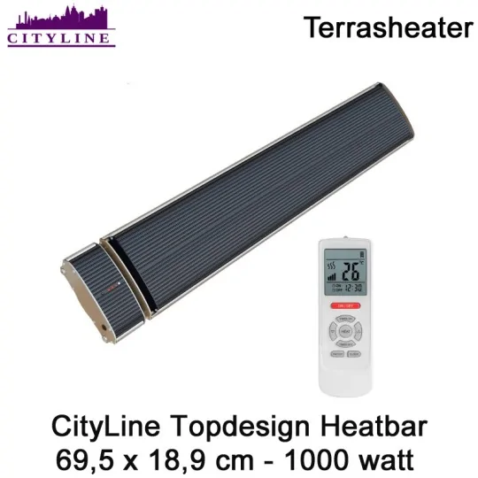 CityLine Topdesign Heater 1000 Watt 69,5 x 18,9 cm