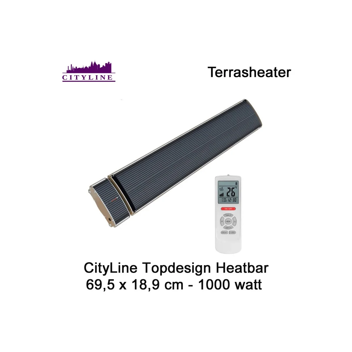 CityLine Topdesign Heater 1000 Watt 69,5 x 18,9 cm