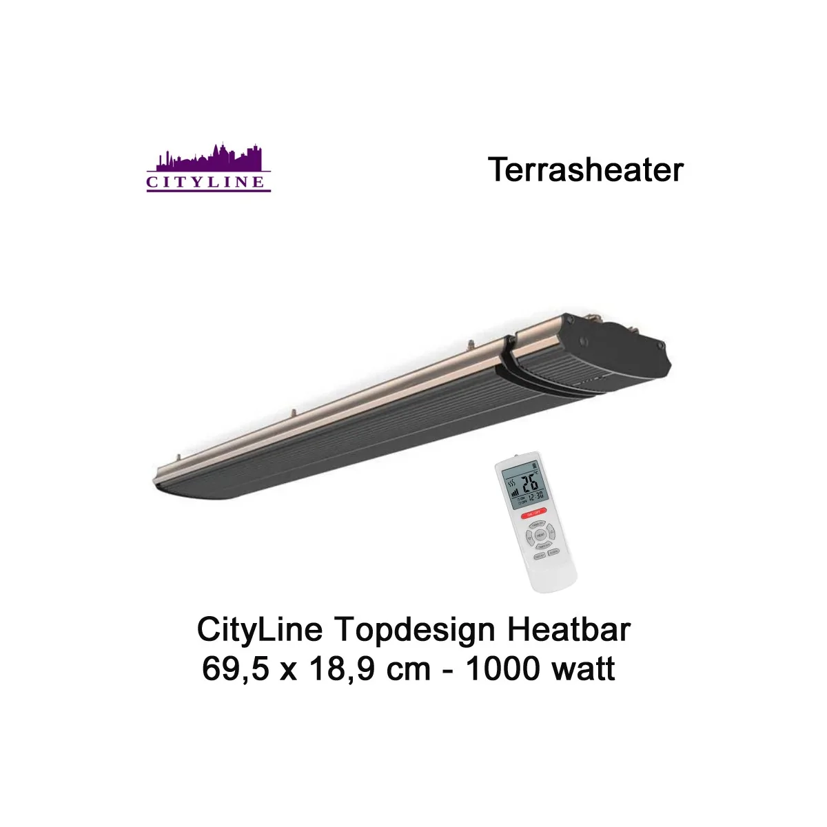 CityLine Topdesign Heater 1000 Watt 69,5 x 18,9 cm