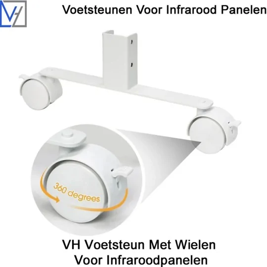 Voetsteun met wielen voor infraroodpanelen