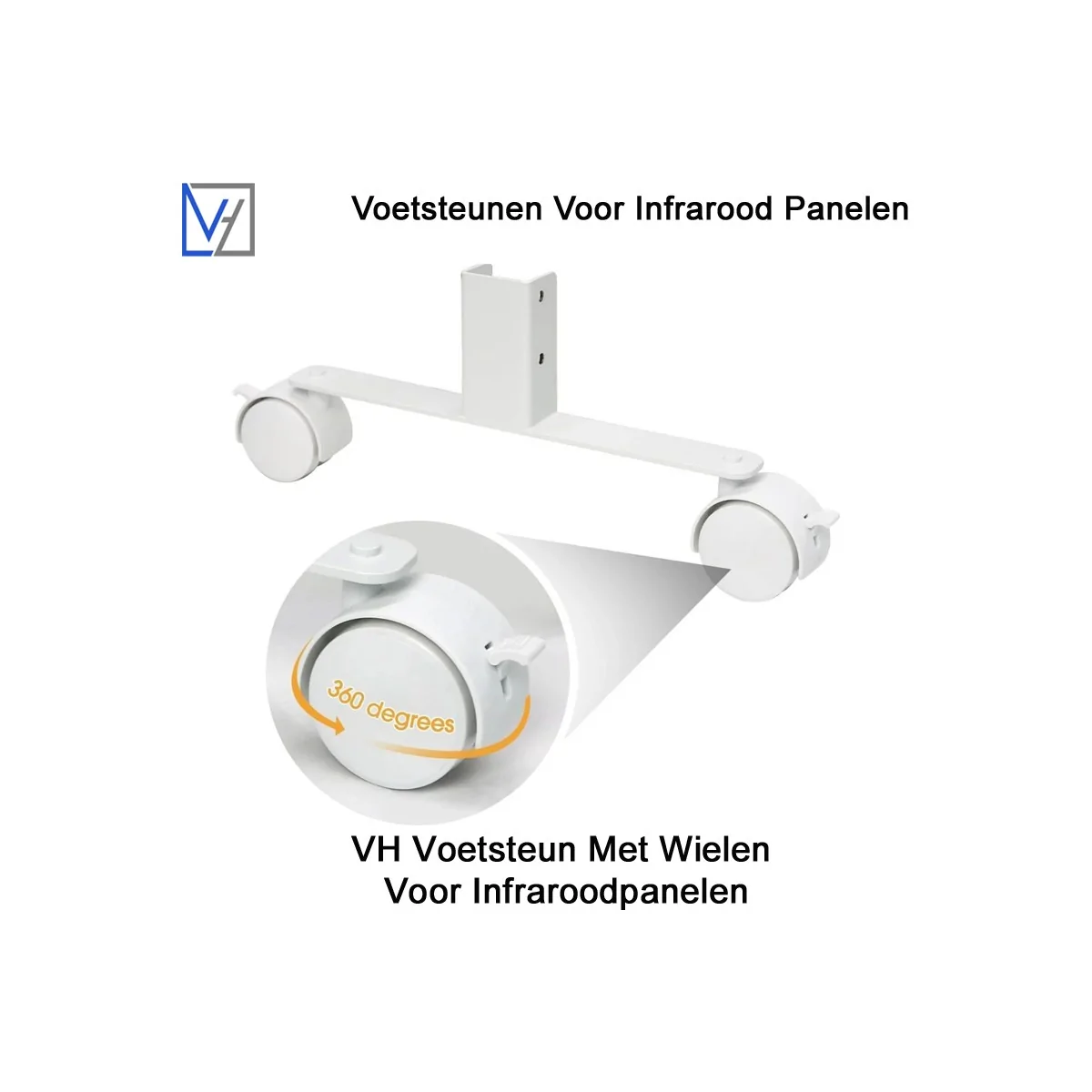 Voetsteun met wielen voor infraroodpanelen