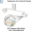 Voetsteun met wielen voor infraroodpanelen