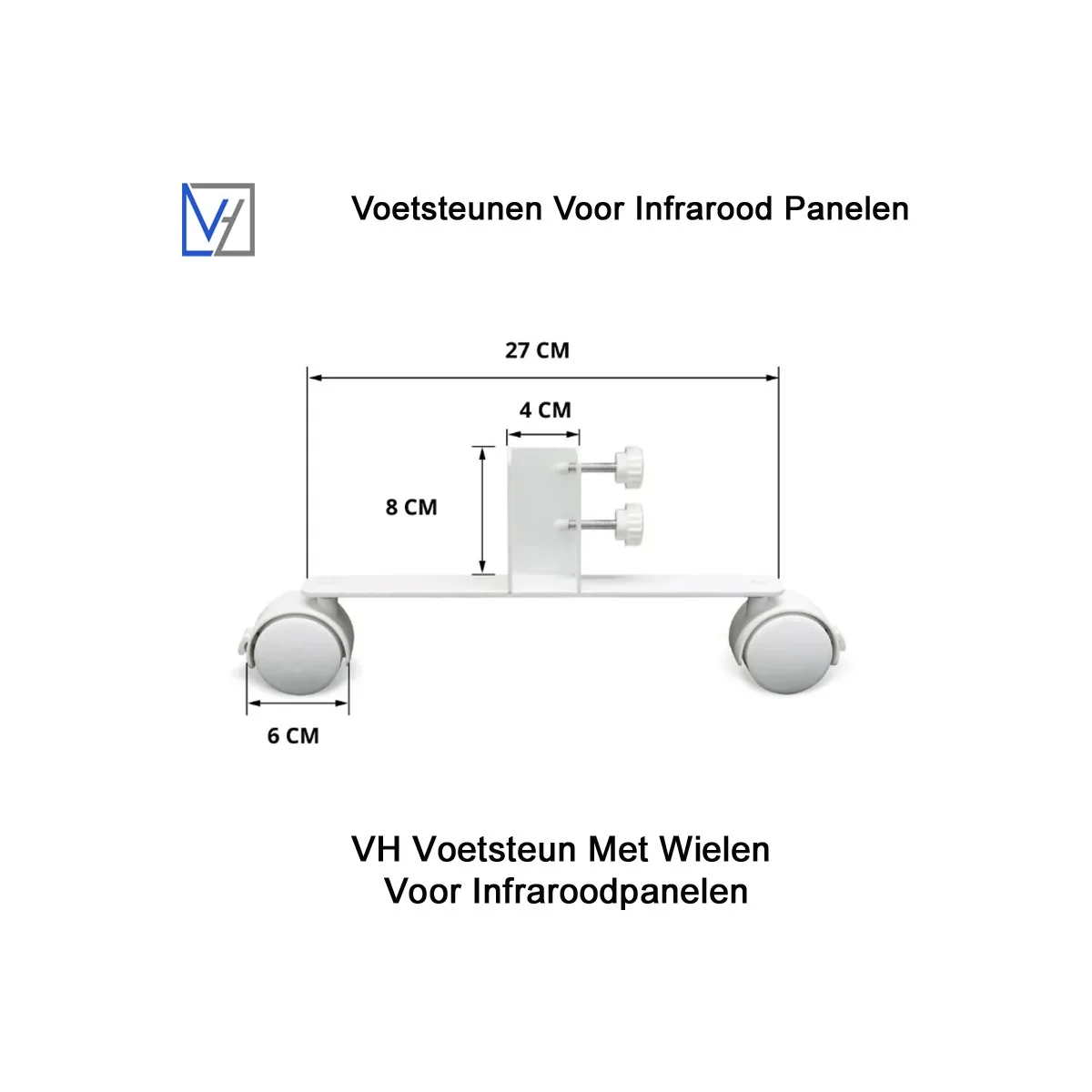 Voetsteun met wielen voor infraroodpanelen