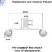 Voetsteun met wielen voor infraroodpanelen