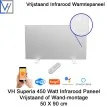 VH Superia mobiel infrarood paneel 450 Watt met witte lijst, 50 x 90 cm