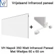 VH Napoli 350 Watt mobiel infrarood paneel met wieltjes 60 x 60 cm