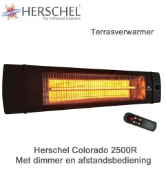 Herschel Colorado 2500R terrasverwarmer met dimmer en afstandsbediening, 2500 Watt
