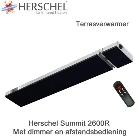 Herschel Summit 2600R terrasverwarmer met dimmer en afstandsbediening, 2600 watt